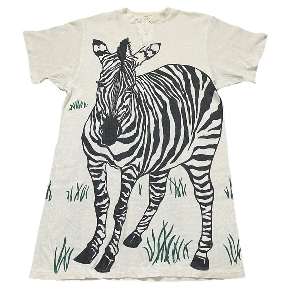 Michigan Rag Co. | Tops | Vintage Michigan Rag Co Aop Zebra Thermal ...